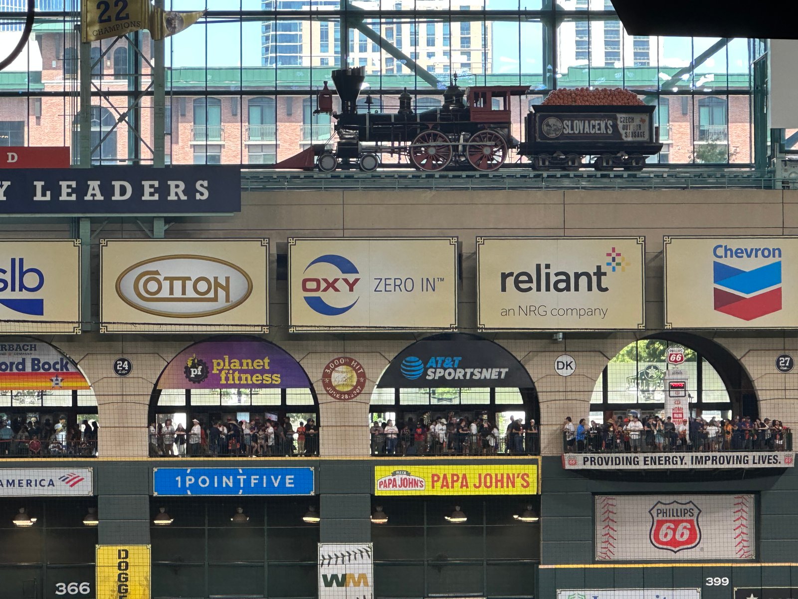 The train above the outfield
