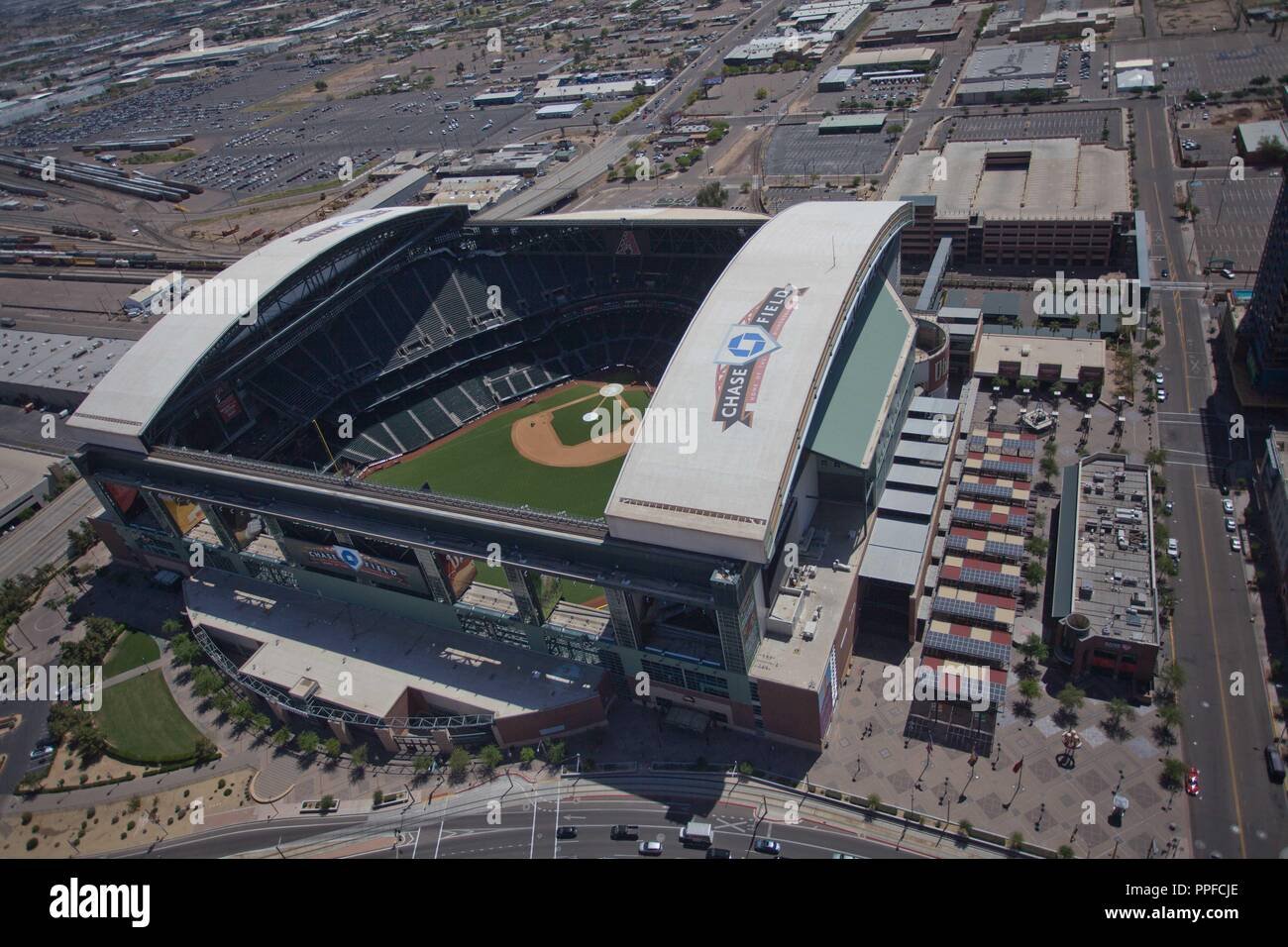 Aerial view of Chase Field with Alamy watermarks