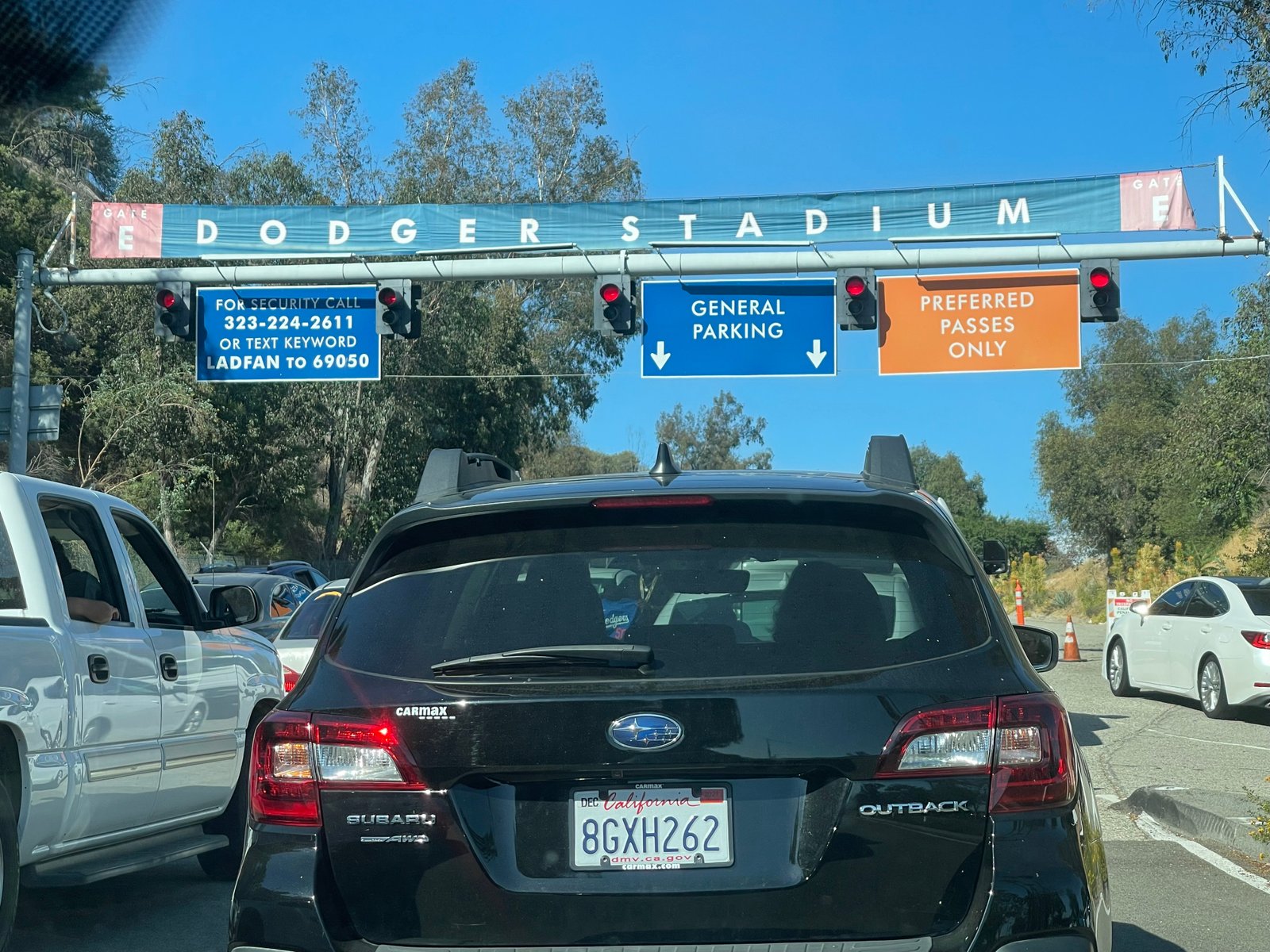Arriving at Dodger Stadium Gate E
