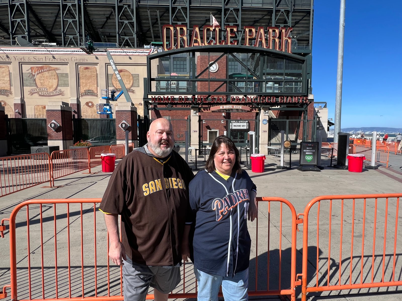 Together outside Oracle Park