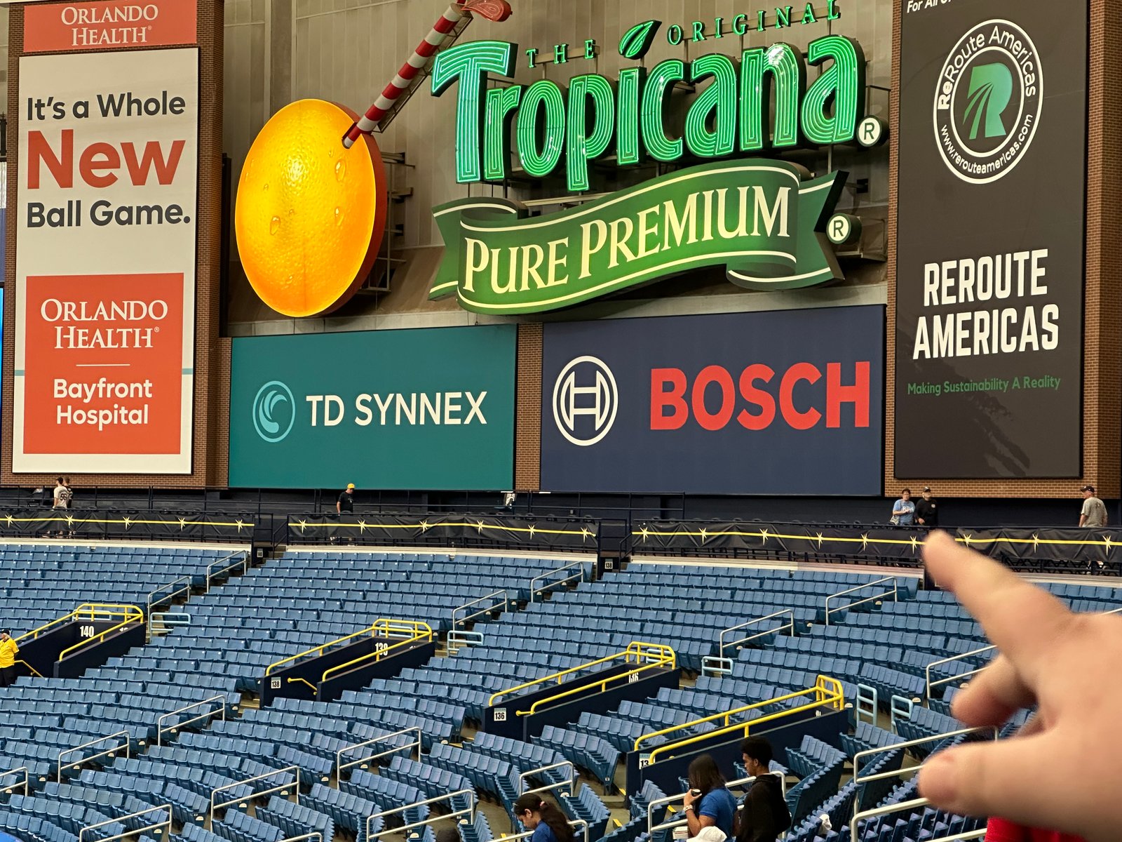 The Tropicana display above the stands