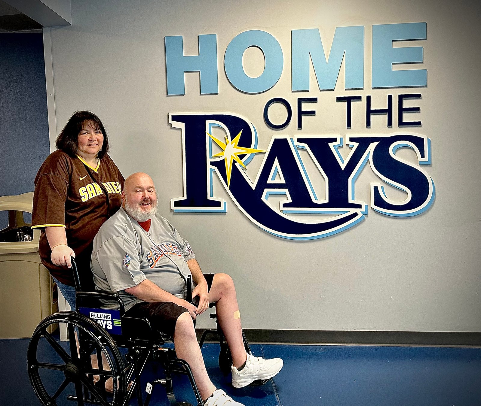 Our photo beside the Rays sign